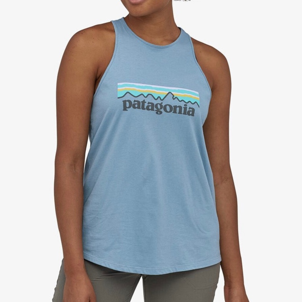 Patagonia Pastel P-6 Logo Organic Cotton High Neck Tank Top